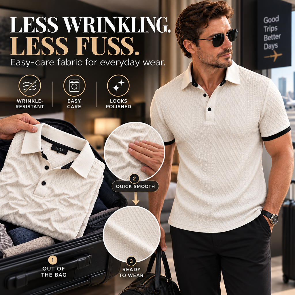 Men's Tailored-Fit Premium Textured Polo