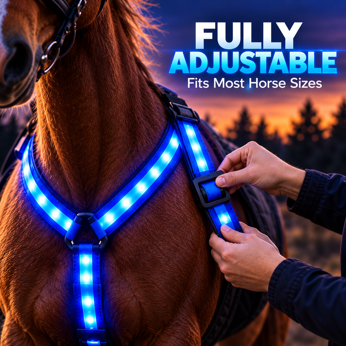 🐎LED Light-Up Horse Harness & Fiber-Optic Tail Accessory Set🌙