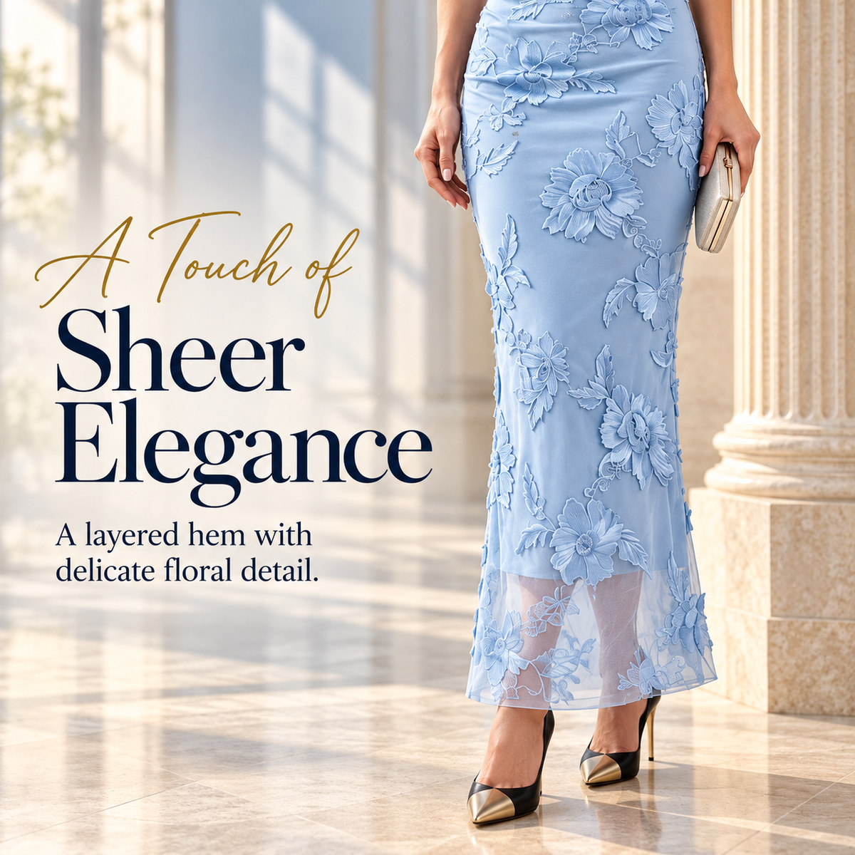 Elegant Asymmetric One-Shoulder 3D Floral Mesh Maxi Dress for Evening Formal Events