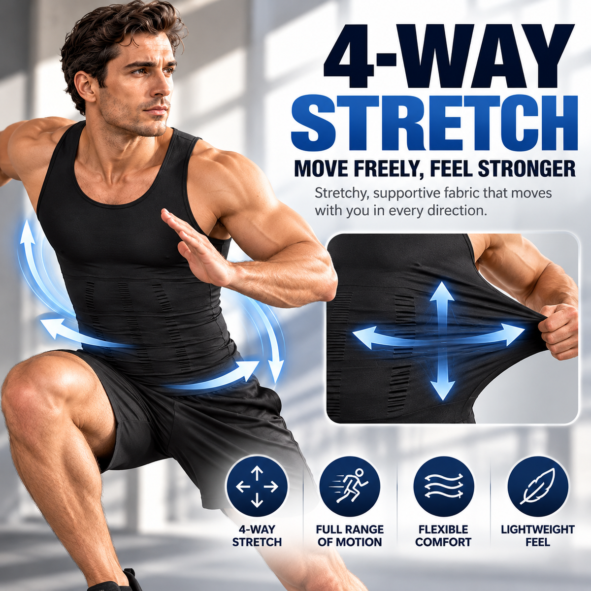 2/3/4Pack Menswear Compression Tank Top,tummy & Abdominal Control Body Shaper Trainer Vest