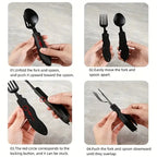 🥄 4-in-1 Folding Camping Utensil Set 🏕️
