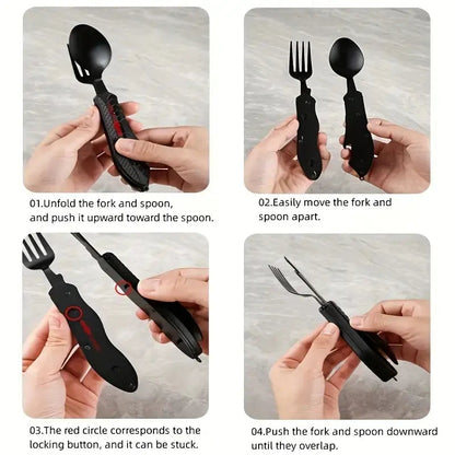 🥄 4-in-1 Folding Camping Utensil Set 🏕️
