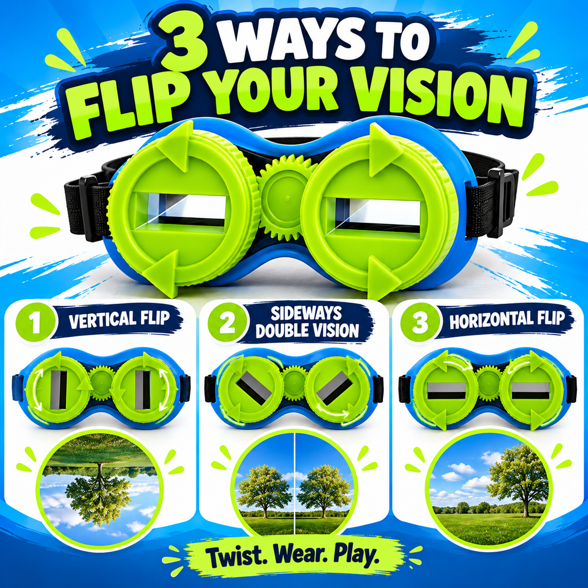 Upside-Down Vision Challenge Game with Reversing Goggles
