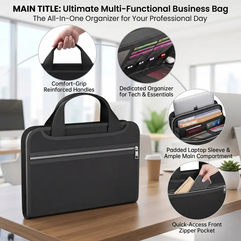 🛡️ Asset Safe Haven | Heavy-Duty Fireproof & Waterproof Expanding File Organizer Bag with Portable Handle 📁
