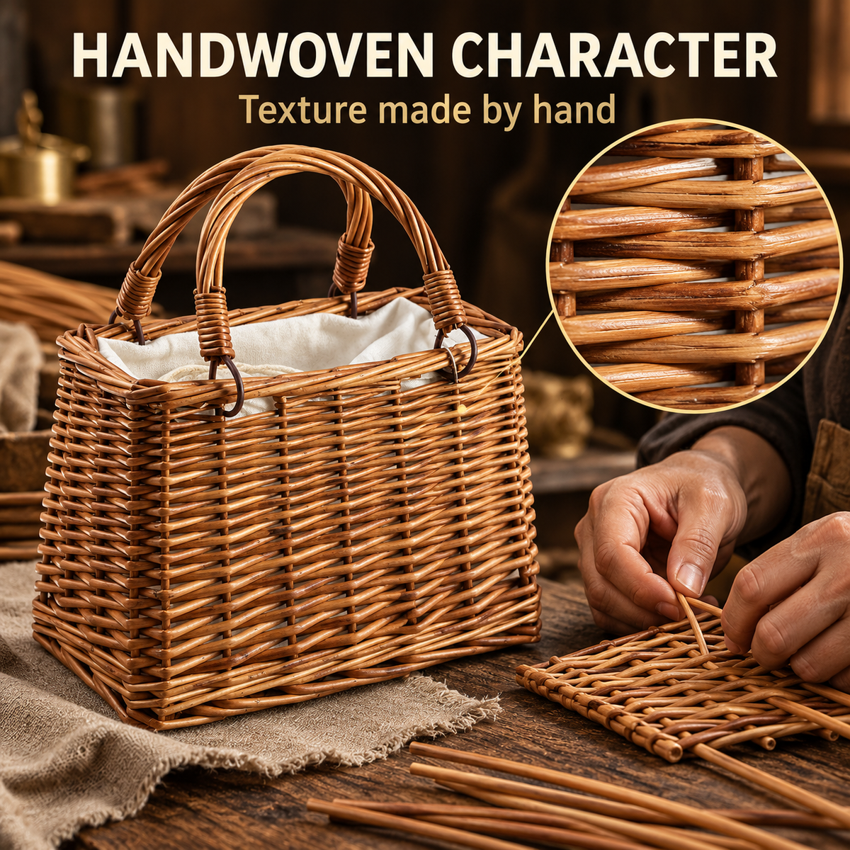 Rattan Wicker Gift Basket – DIY Decorative Handbag