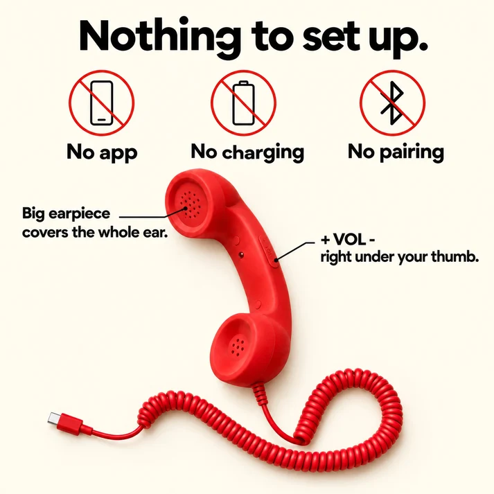 ☎️ Retro telephone handset with Type-C interface 📞