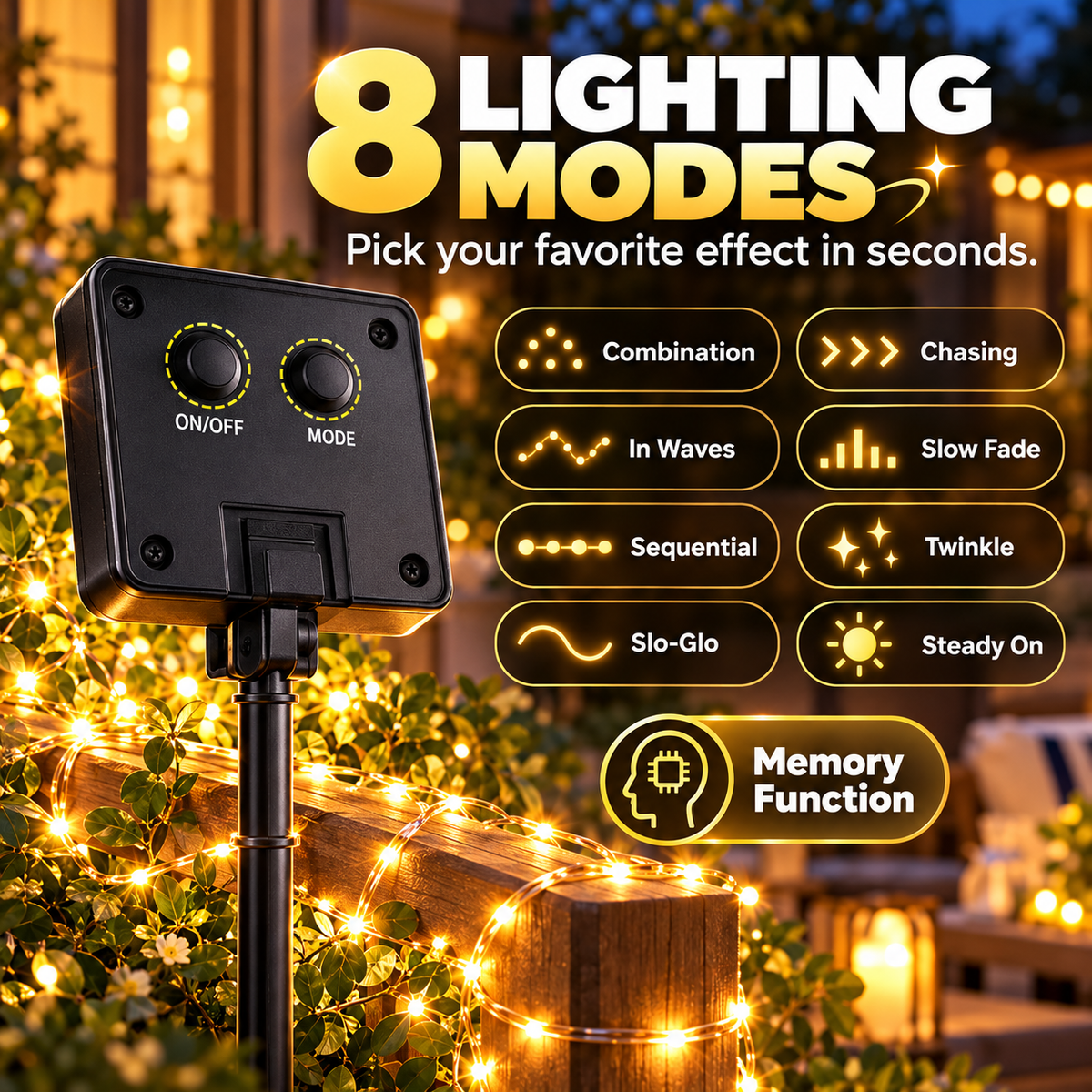 2-Pack Solar Fairy String Lights for Magical Outdoor Glow