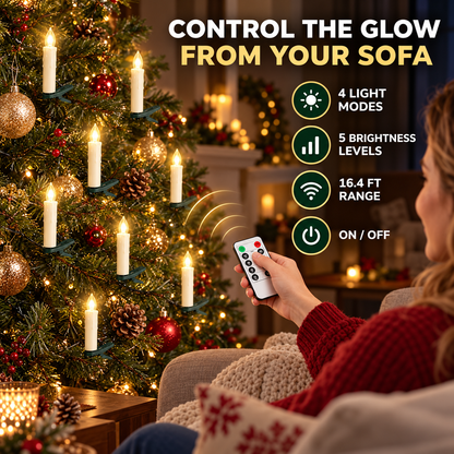 Flameless Clip-On Candle Lights with Remote — 10/20 Pack Holiday Set
