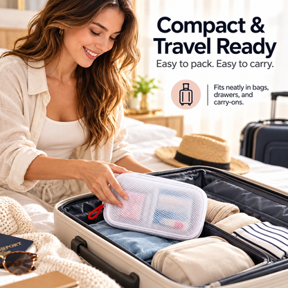 Portable Multi-Compartment Travel Organizer Bag for Toiletries, Medicine & Daily Essentials