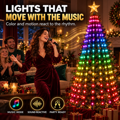 Smart RGB Christmas Tree Lights with App & Music Sync