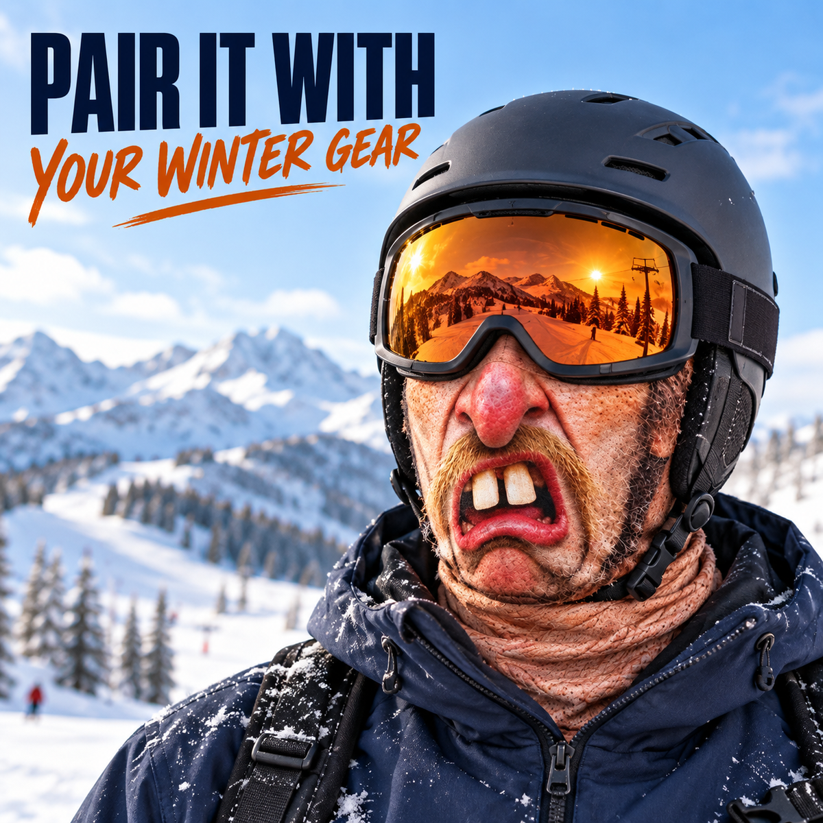 ❄️ Realistic Print Balaclava, Funny Full Face Ski Mask for Halloween & Winter Sports 👺