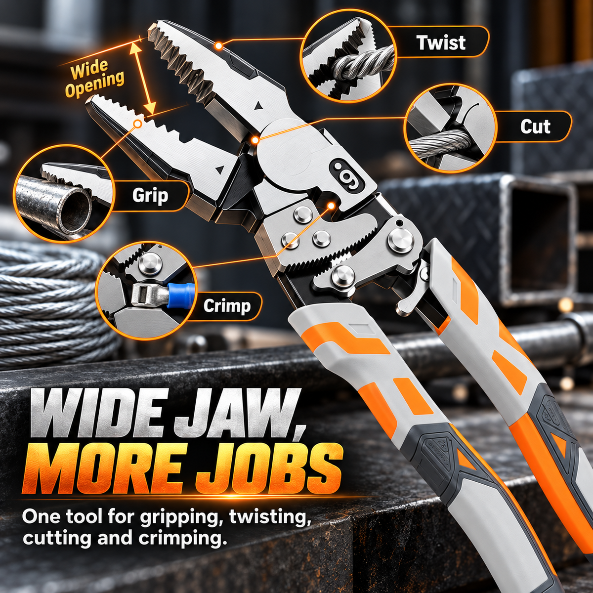 Ratcheting Locking Pliers — Grip, Cut, Crimp & Hold With Less Hand Effort