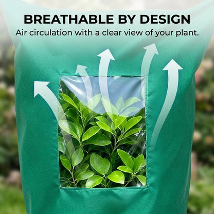 Plant Frost Protection Cover with Clear Window – Reusable Winter Freeze & Cold Weather Plant Protector