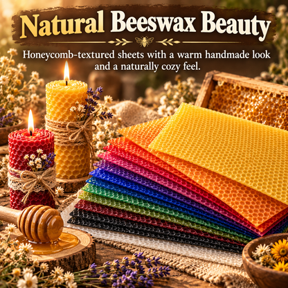 DIY Natural Beeswax Candle Making Kit – 12 Colorful Wax Sheets + 12 Wicks, Easy Handmade Gifts