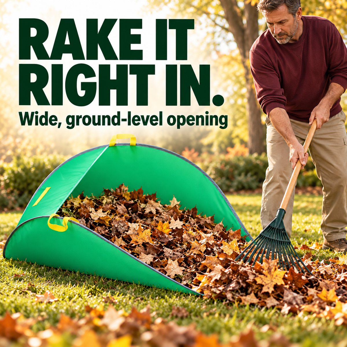Pop-Up Leaf Collector – Large Capacity Foldable Yard Waste Bag for Easy Lawn & Garden Cleanup