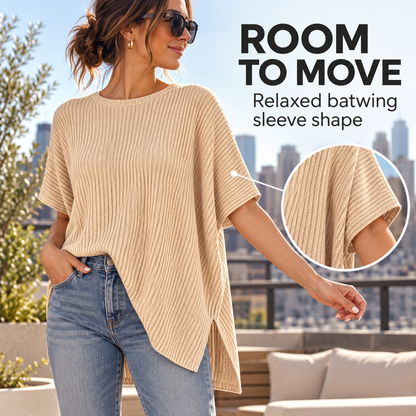 Women’s Ribbed Knit Batwing Top
