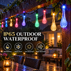 ✨72FT 200 LED Outdoor Solar String Lights - Waterproof Raindrop Magic💡