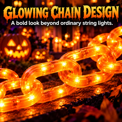 🎃10FT Halloween LED Chain Lights – 160 Orange & Purple LEDs for Spooky Decorations👻
