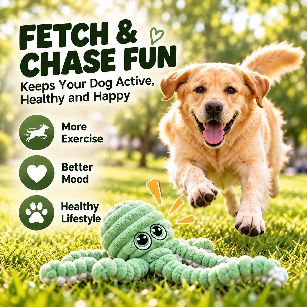 🐶 27" Jumbo Squeaky Octopus Dog Toy – Perfect for Tugging, Fetching & Solo Play🐙