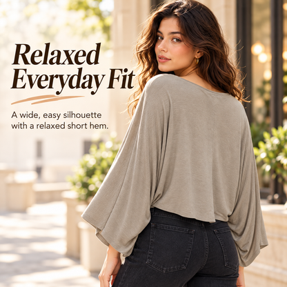✨ Oversized Batwing Sleeve Tee – Relaxed Fit, Effortless Style! 💕
