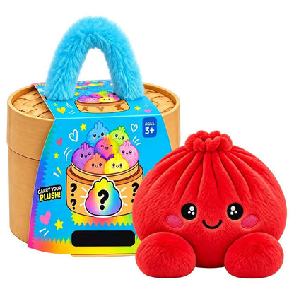 🥟 Cute Dumpling Plush Toy – Soft & Slow-Rebound Stress Relief Stuffed Animal with Bamboo Steamer Case🌈