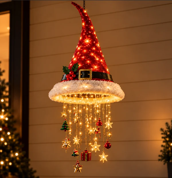🎄Lighted Santa Hat Hanging Chandelier