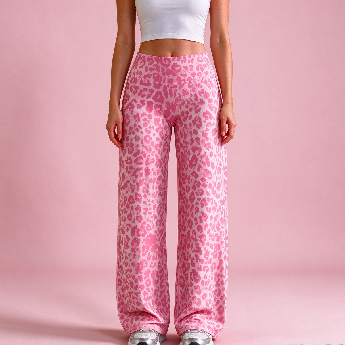 🐆 Women's Leopard Print Wide-Leg Pants ✨ – High Waist & Relaxed Fit