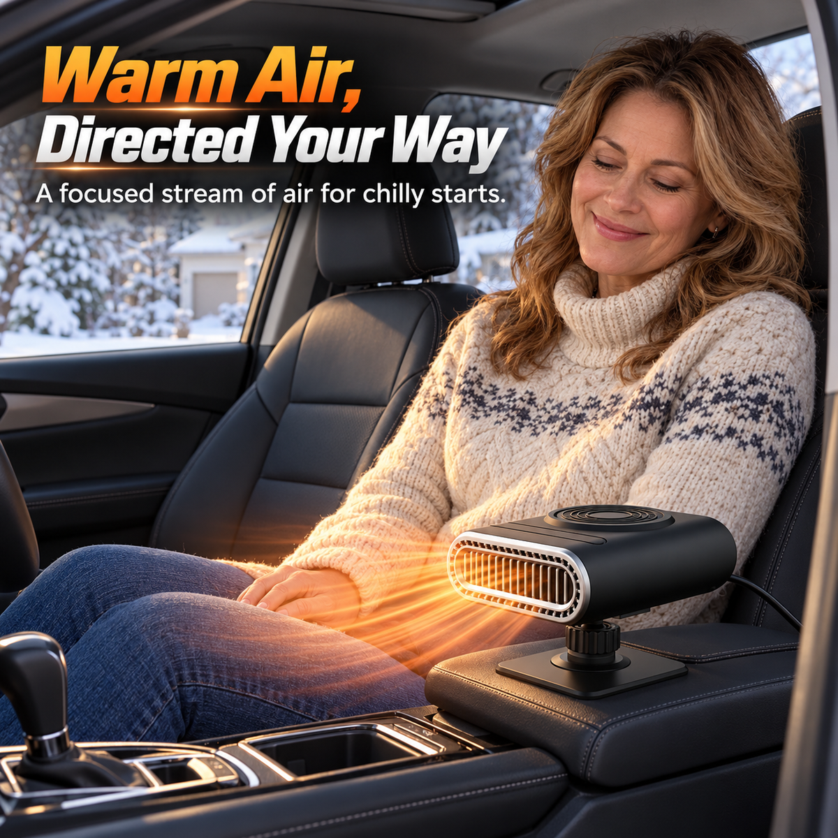 🚗 12V Portable Car Heater & Windshield Defogger – Adjustable Airflow, Heat & Fan Modes for Compatible Cars & Trucks