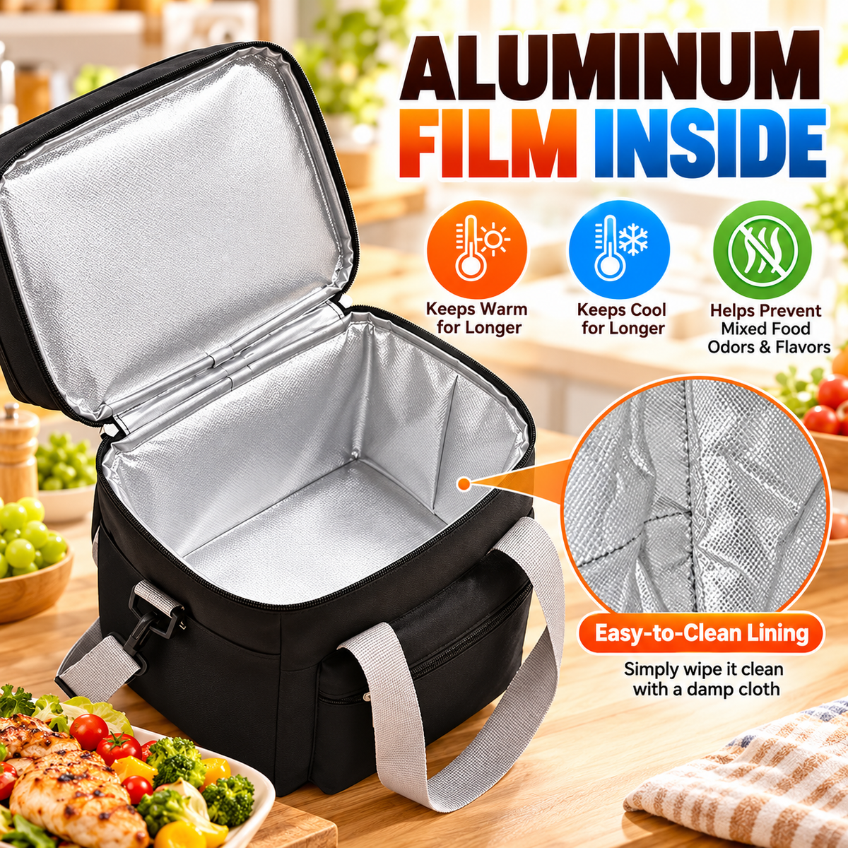 🥪2-in-1 Double-Layer Insulated Lunch Bag – Pack More, Keep It Hot or Cold Longer!✨