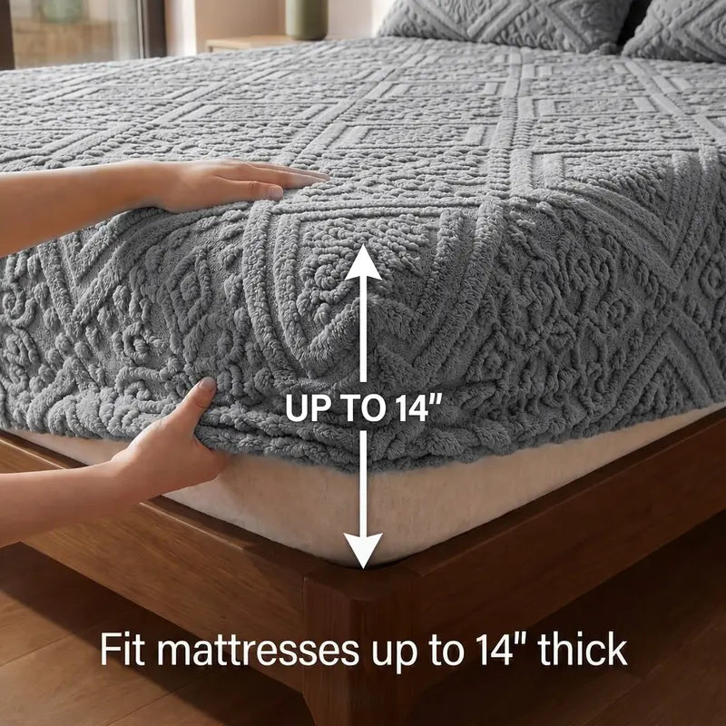 Luxury Flannel 3D Plush Fitted Sheet – Ultra-Soft, Cozy Warmth & 360° Stay-Put Fit