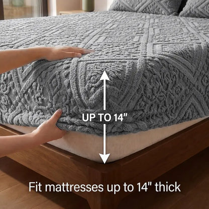 Luxury Flannel 3D Plush Fitted Sheet – Ultra-Soft, Cozy Warmth & 360° Stay-Put Fit