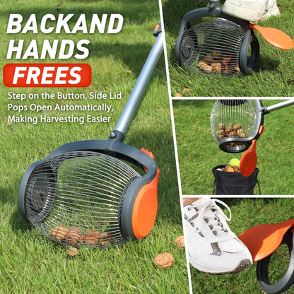 🍎Nut Gatherer – No-Bend Roller with Foot-Operated Quick Release🍎
