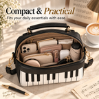 Piano Key Pattern Women's Crossbody Shoulder Bag - Large Capacity Handbag