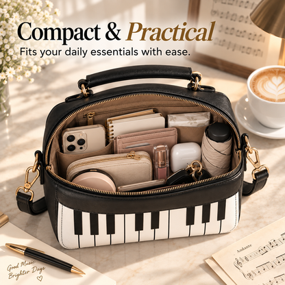 Piano Key Pattern Women's Crossbody Shoulder Bag - Large Capacity Handbag