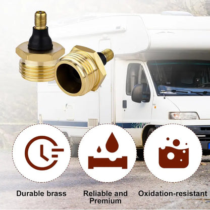 Solid Brass RV Blow Out Plug Adapter for Quick Winterizing & Water Line Protection