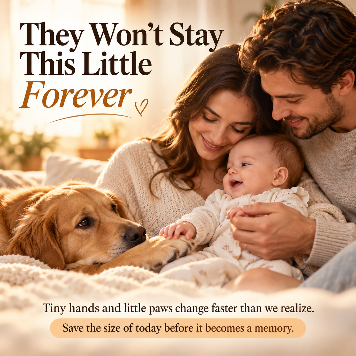 🤍 Tiny Prints Baby & Pet Keepsake Frame – Photo, Handprint & Paw Print Kit