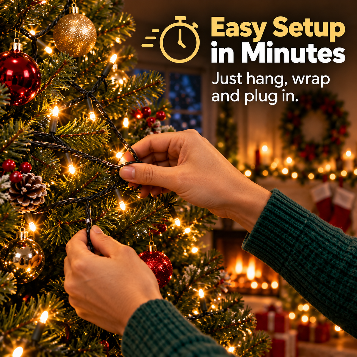 🎄Smart Christmas Tree Light Strip — Supports App-Based DIY Custom Patterns and Dynamic Lighting Effects🎄