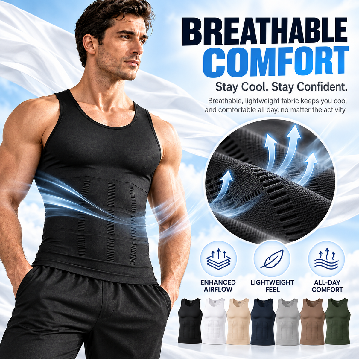 2/3/4Pack Menswear Compression Tank Top,tummy & Abdominal Control Body Shaper Trainer Vest