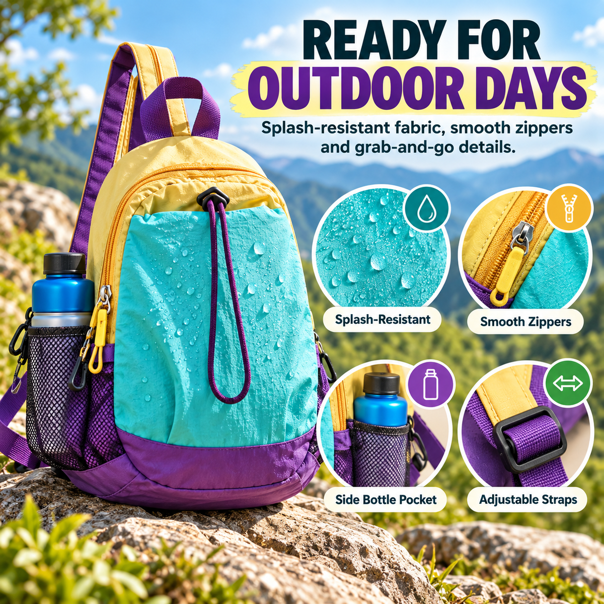 Lightweight Outdoor Mini Backpack – Compact, Splash-Resistant & Ready for Every Adventure