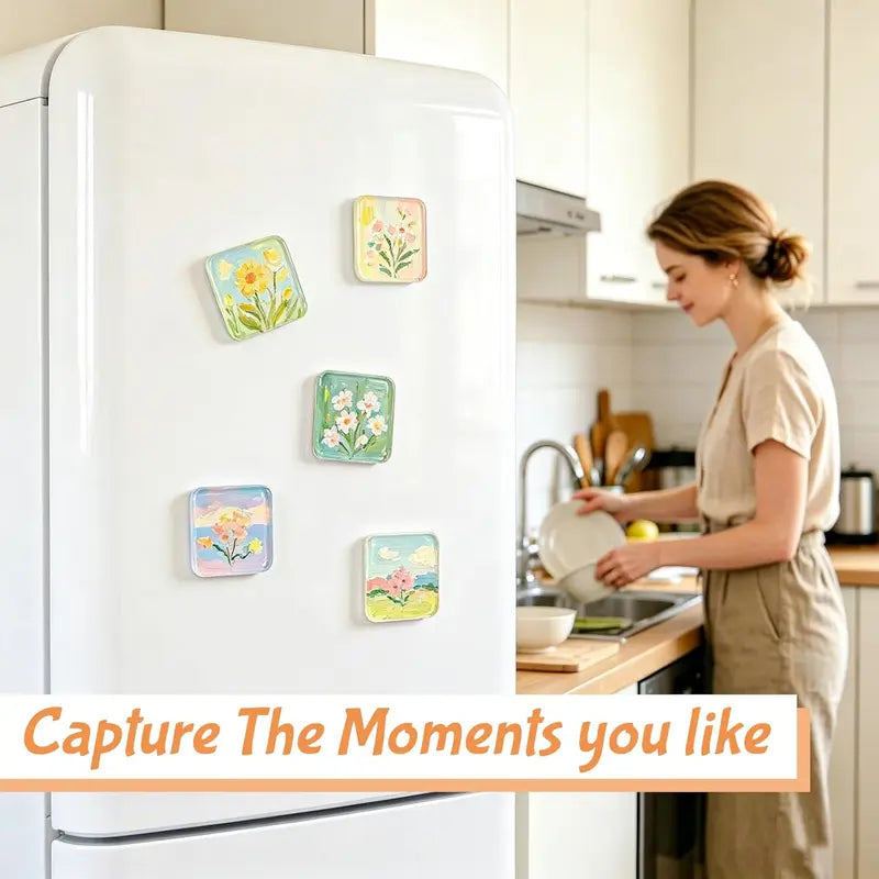 📸 Freeze Your Beautiful Memories | 10pcs Clear Acrylic Magnetic DIY Photo Frames for Fridge ✨