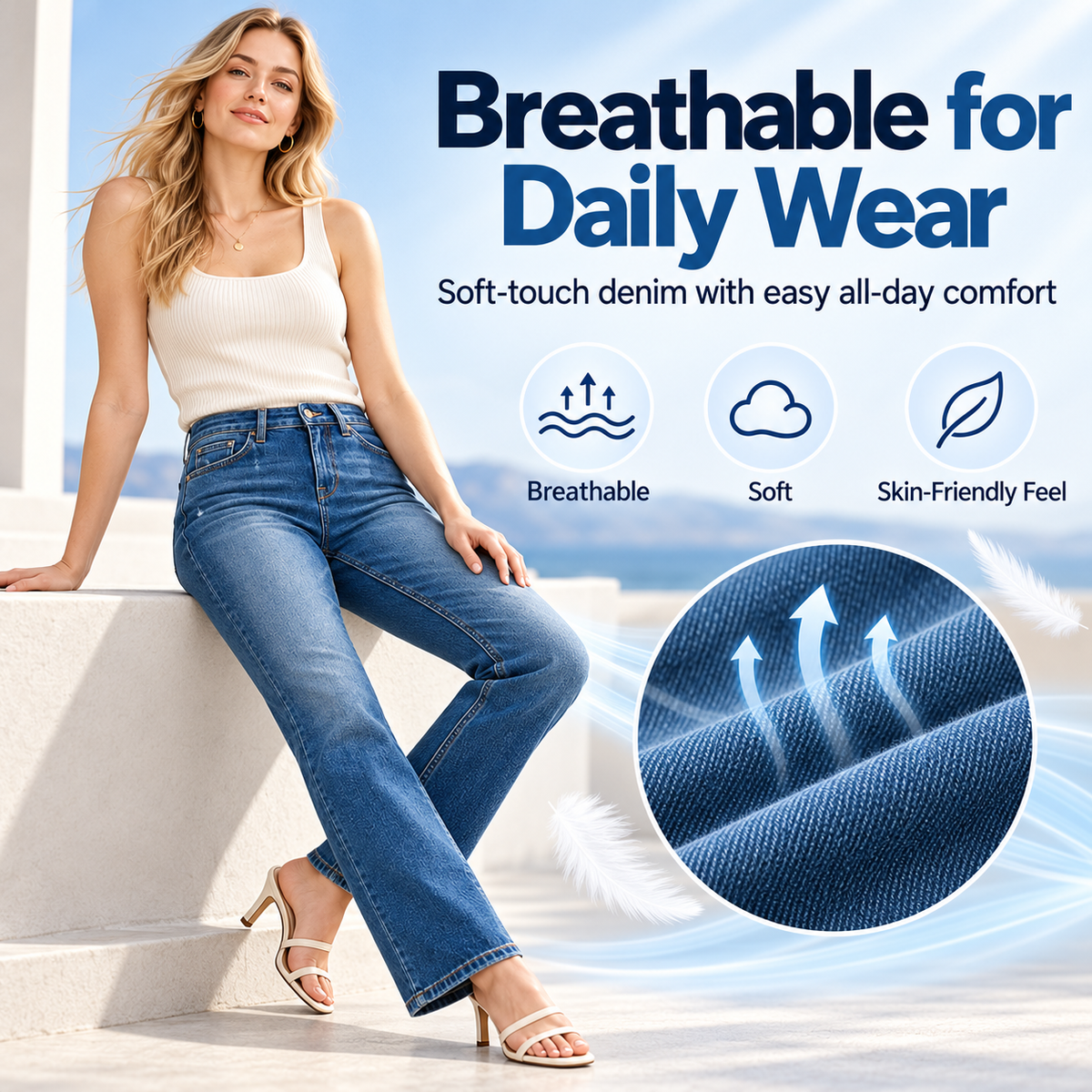 Women's Flattering Straight-Leg Jeans – Stretch Denim That Complements Your Curves