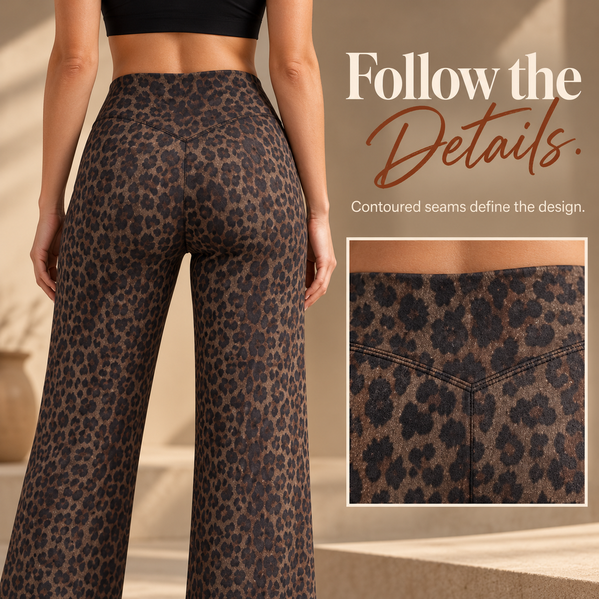 🐆 Women's Leopard Print Wide-Leg Pants ✨ – High Waist & Relaxed Fit
