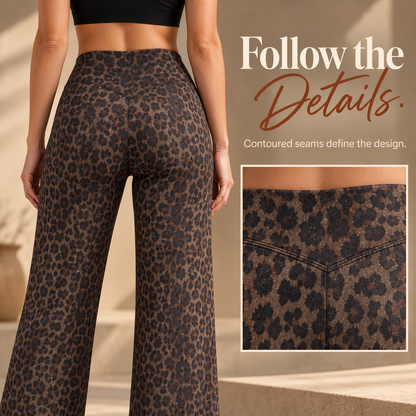 🐆 Women's Leopard Print Wide-Leg Pants ✨ – High Waist & Relaxed Fit
