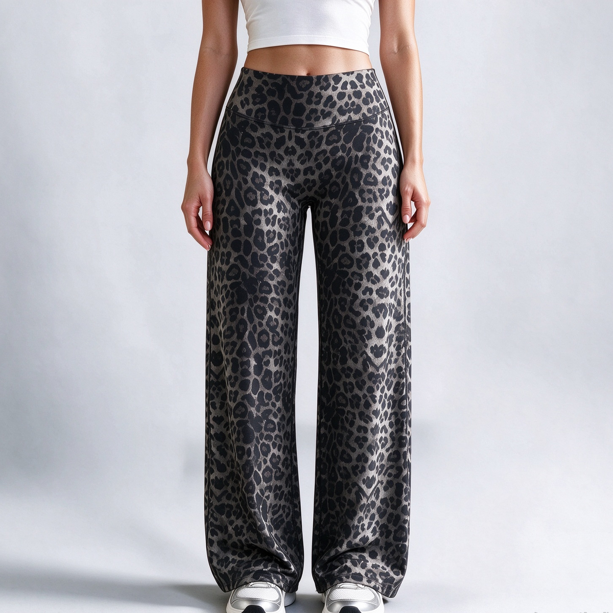 🐆 Women's Leopard Print Wide-Leg Pants ✨ – High Waist & Relaxed Fit