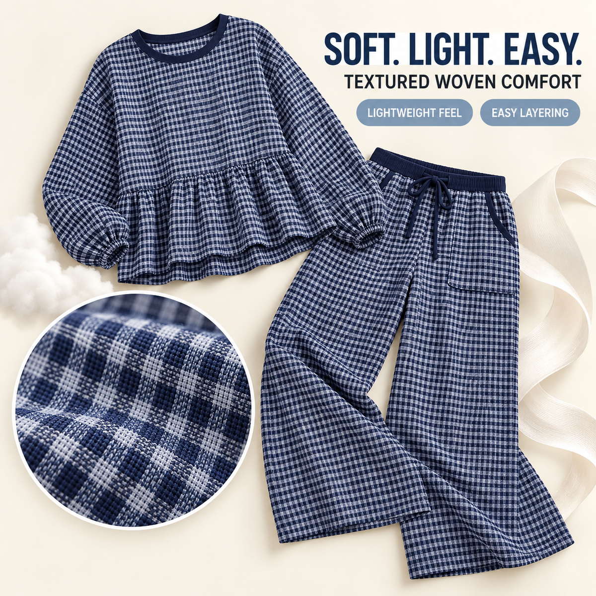 Women's Gingham 2 Piece Outfit