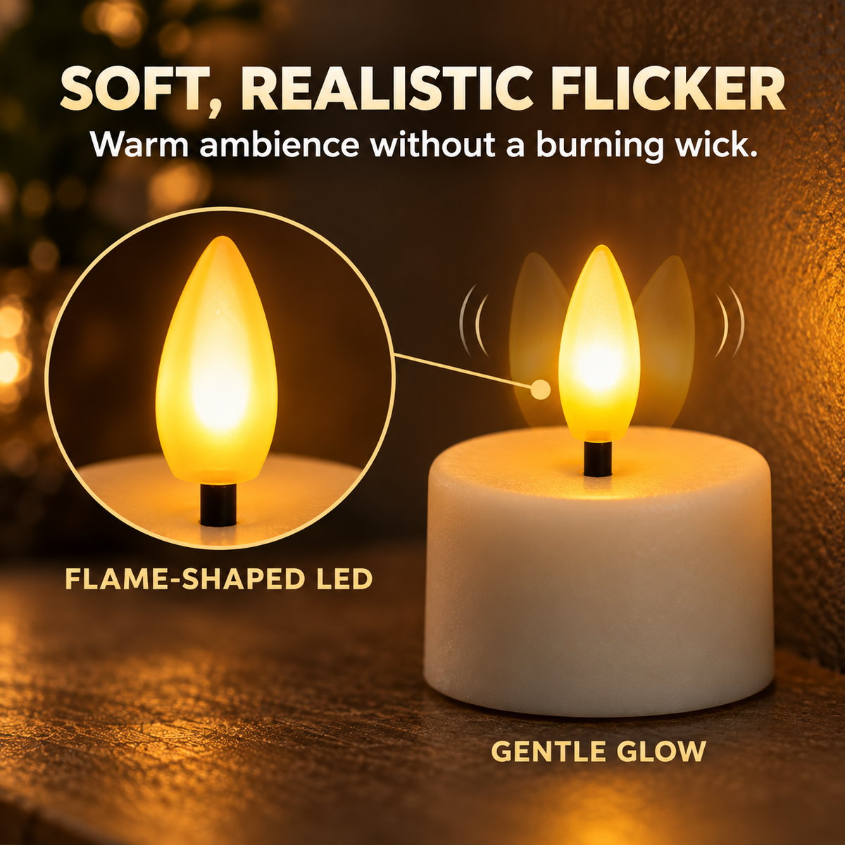 🕯️12pcs Rechargeable Flameless Tealight Candle with Remote Control, Charging Station🕯️
