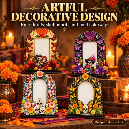 Wooden Day of the Dead Memorial Picture Frame