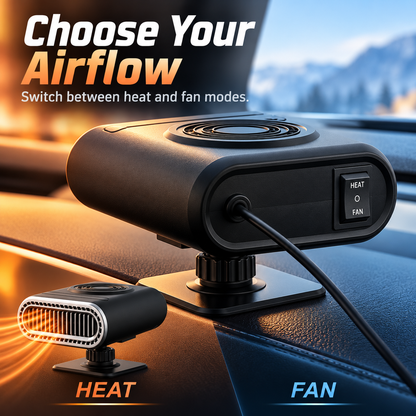 🚗 12V Portable Car Heater & Windshield Defogger – Adjustable Airflow, Heat & Fan Modes for Compatible Cars & Trucks