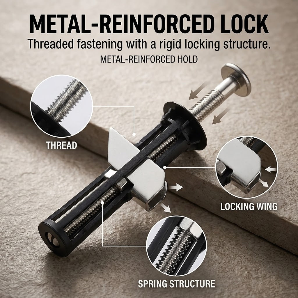 Top-Fix Toilet Seat Hinge Repair Kit – Expansion Bolts for Loose Toilet Seats