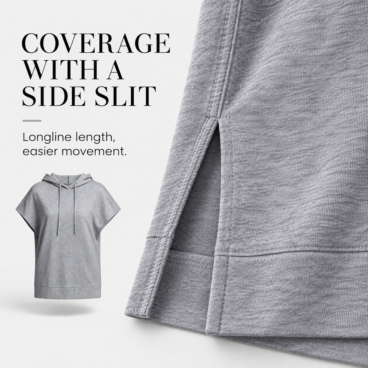 Women's Gray Basic Hoodie Top